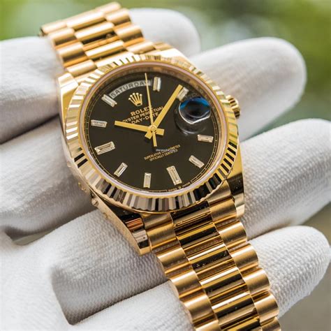 rolex day date gold schwarz preis|Rolex Day-Date 40 228235.